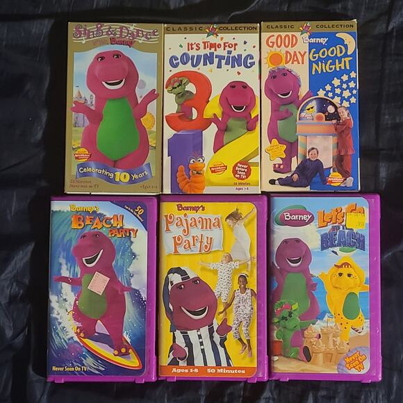 VTG Vintage BARNEY CLASSIC COLLECTION BARNEY'S 1990s VHS LOT OF 6 - Picture 1 of 2